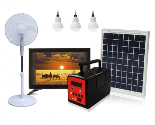 solar home lighting system with fan