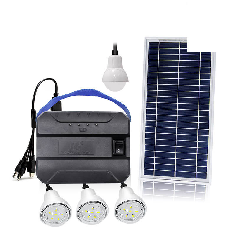 Solar Home Kit Bulbs and Phone Charger Function